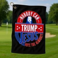 Nobody Can Trump Jesus Vote The Almighty Golf Towel thumb 1