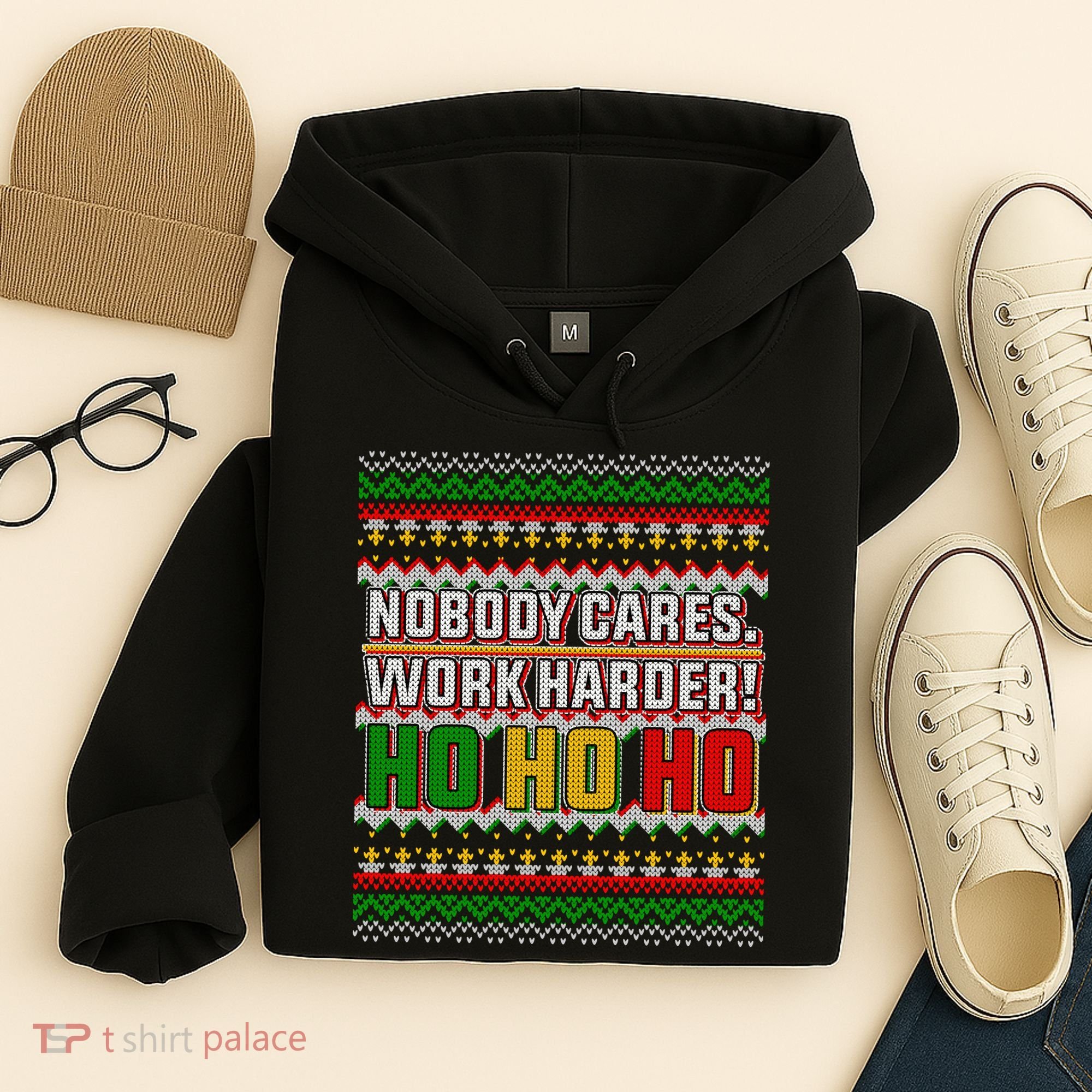 Nobody Care Work Hardy Ugly Christmas Sweater Hoodie