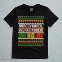 Nobody Care Work Hardy Ugly Christmas Sweater T-Shirt thumb 5