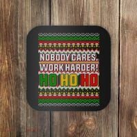 Nobody Care Work Hardy Ugly Christmas Sweater Coaster thumb 0