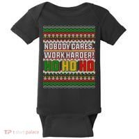 Nobody Care Work Hardy Ugly Christmas Sweater Baby Bodysuit thumb 0