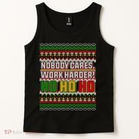 Nobody Care Work Hardy Ugly Christmas Sweater Tank Top thumb 2