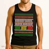Nobody Care Work Hardy Ugly Christmas Sweater Tank Top thumb 3