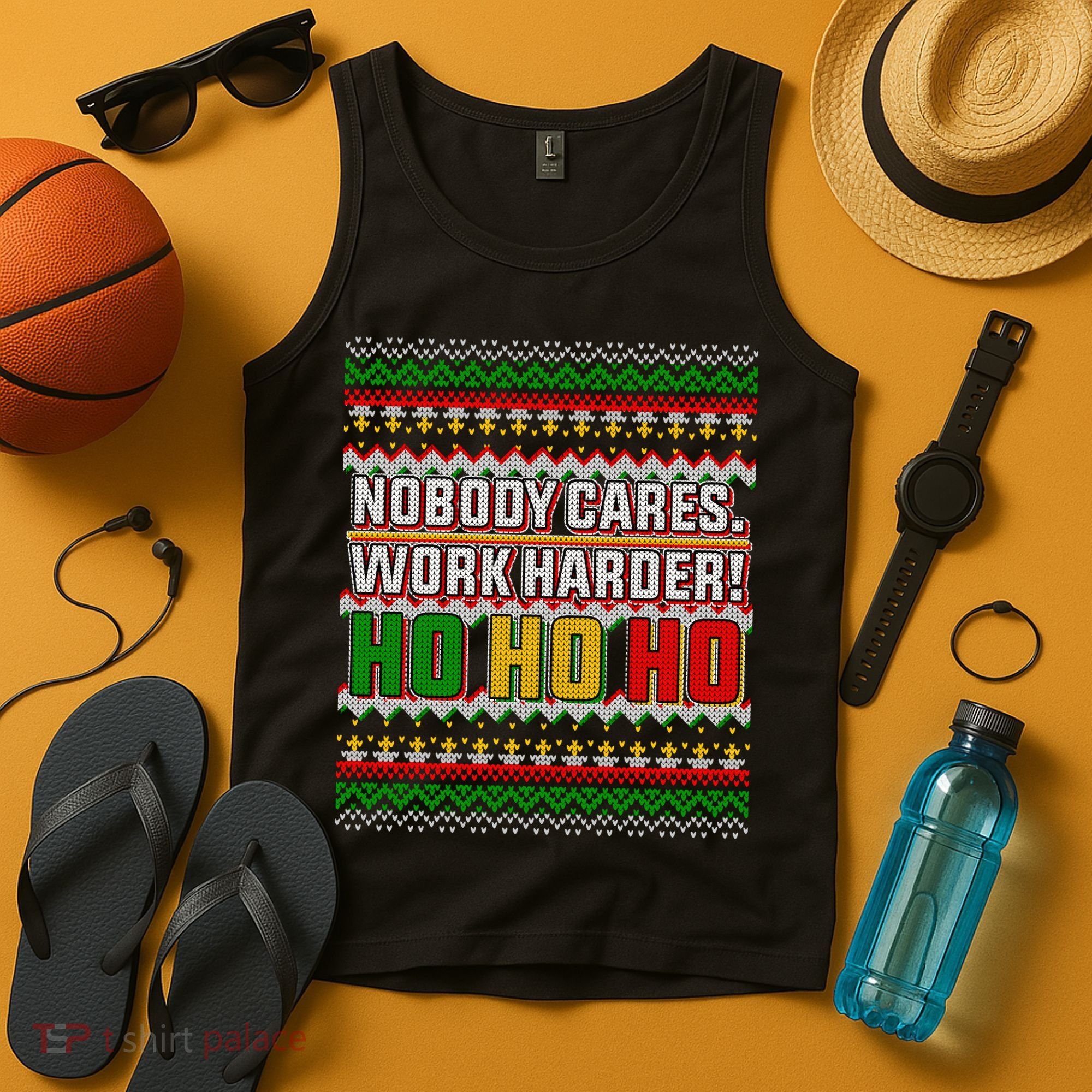 Nobody Care Work Hardy Ugly Christmas Sweater Tank Top