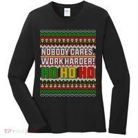 Nobody Care Work Hardy Ugly Christmas Sweater Women's Long Sleeve Shirt thumb 0