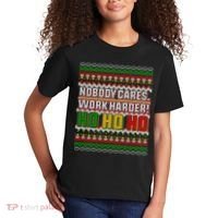 Nobody Care Work Hardy Ugly Christmas Sweater Kids T-Shirt thumb 2