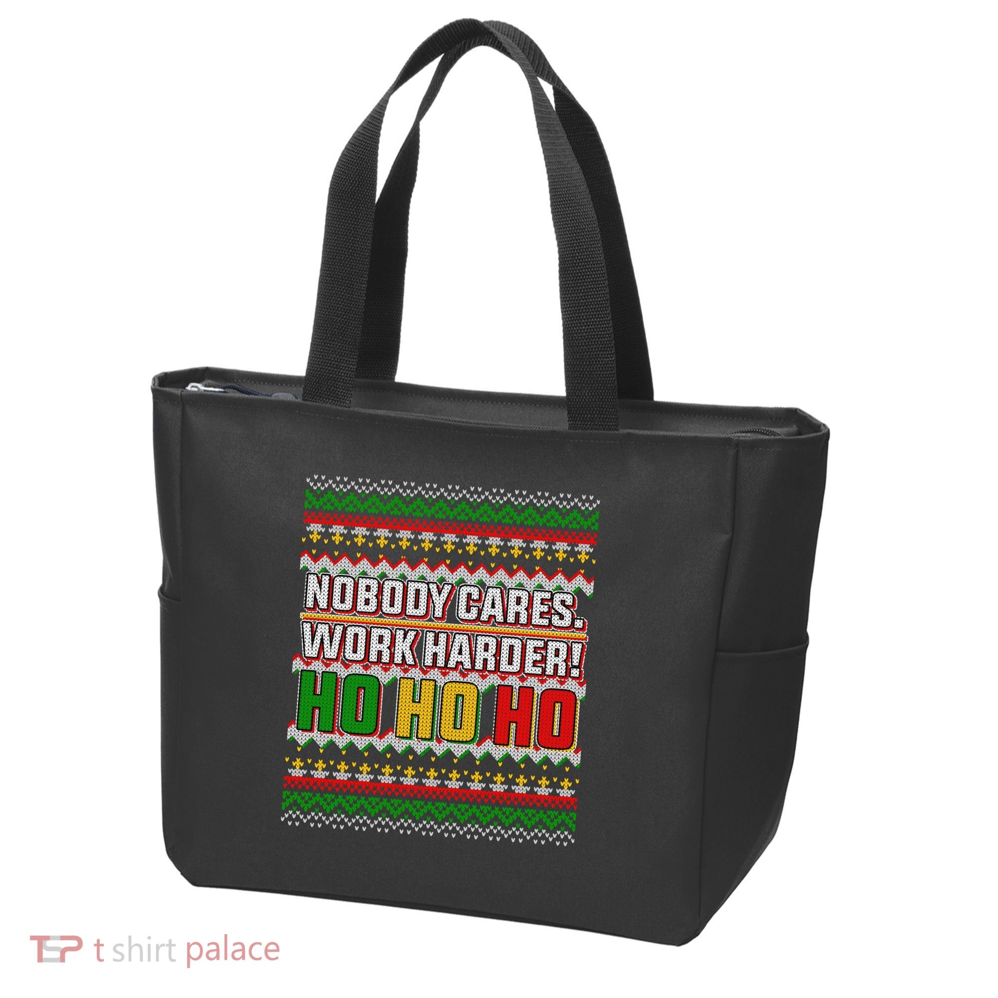 Nobody Care Work Hardy Ugly Christmas Sweater Tote Bag