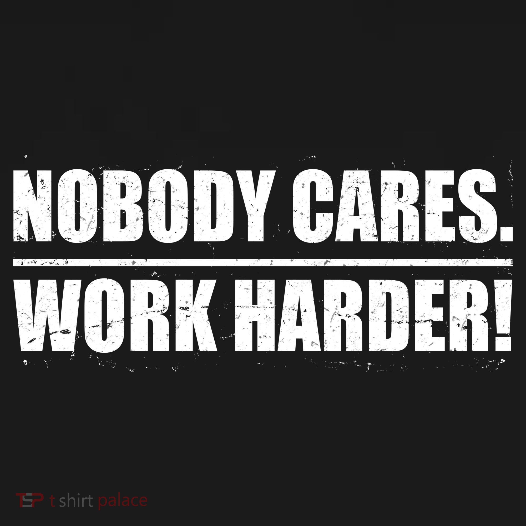 Nobody Cares. Work Harder! Women's Tri-Blend 3/4-Sleeve Raglan Shirt
