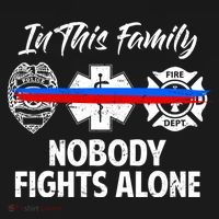 Nobody Fight Alone Support Police EMS Fireman Backpack thumb 2