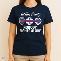 Nobody Fight Alone Support Police EMS Fireman T-Shirt thumb 4
