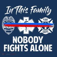 Nobody Fight Alone Support Police EMS Fireman Women's T-Shirt thumb 6