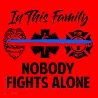 Nobody Fight Alone Support Police EMS Fireman Santa Hat thumb 1