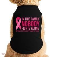 Nobody Fights Alone Breast Cancer Doggie Tank thumb 0