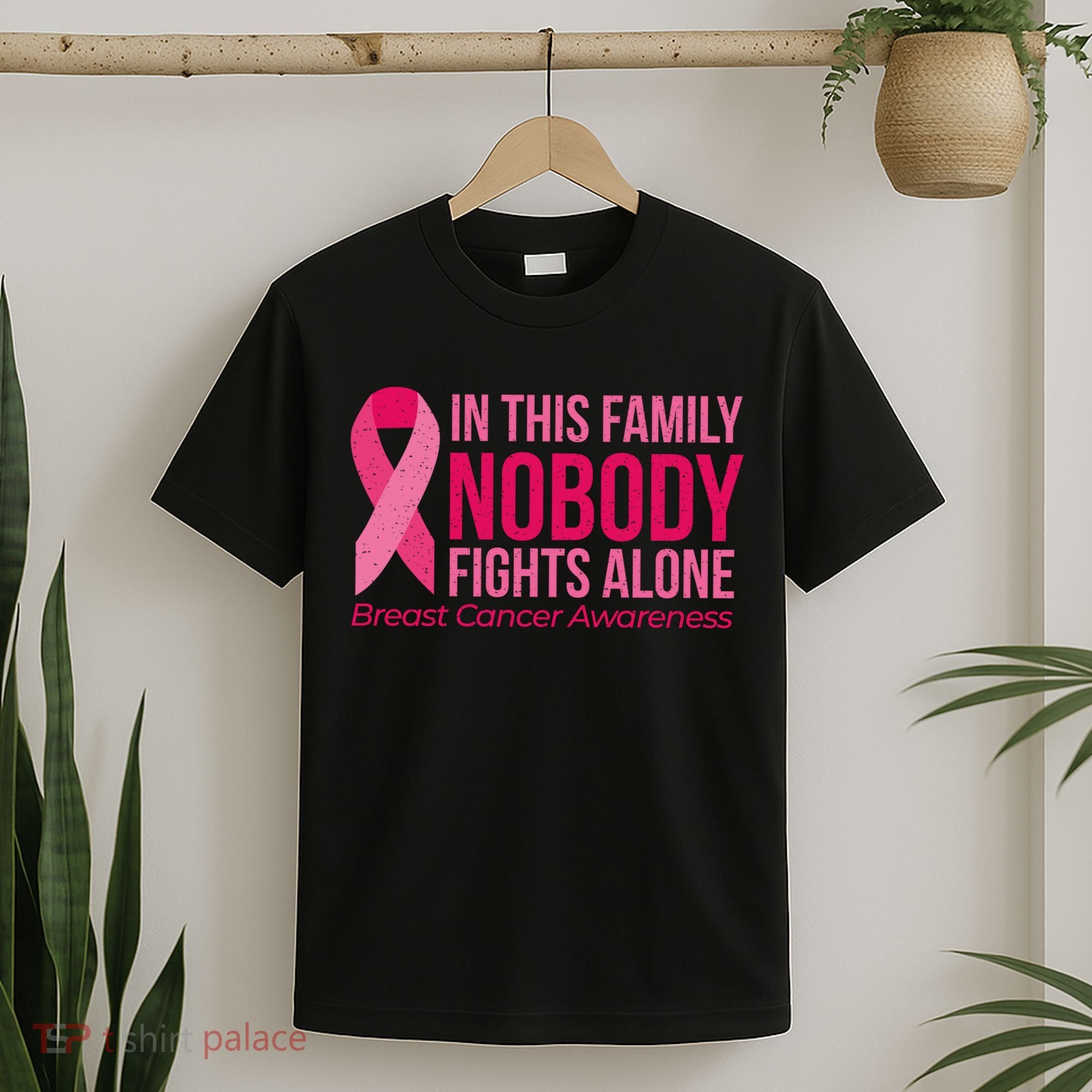 Nobody Fights Alone Breast Cancer T-Shirt