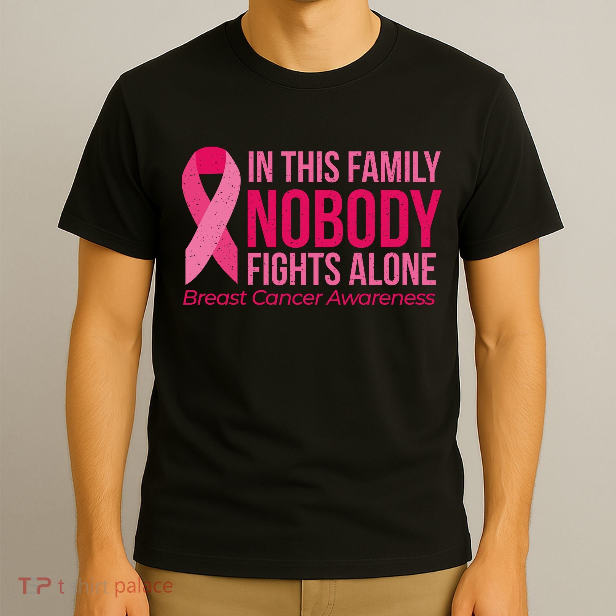 Nobody Fights Alone Breast Cancer T-Shirt
