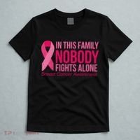Nobody Fights Alone Breast Cancer T-Shirt thumb 5