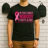 Nobody Fights Alone Breast Cancer T-Shirt thumb 6