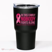 Nobody Fights Alone Breast Cancer Tumbler thumb 0