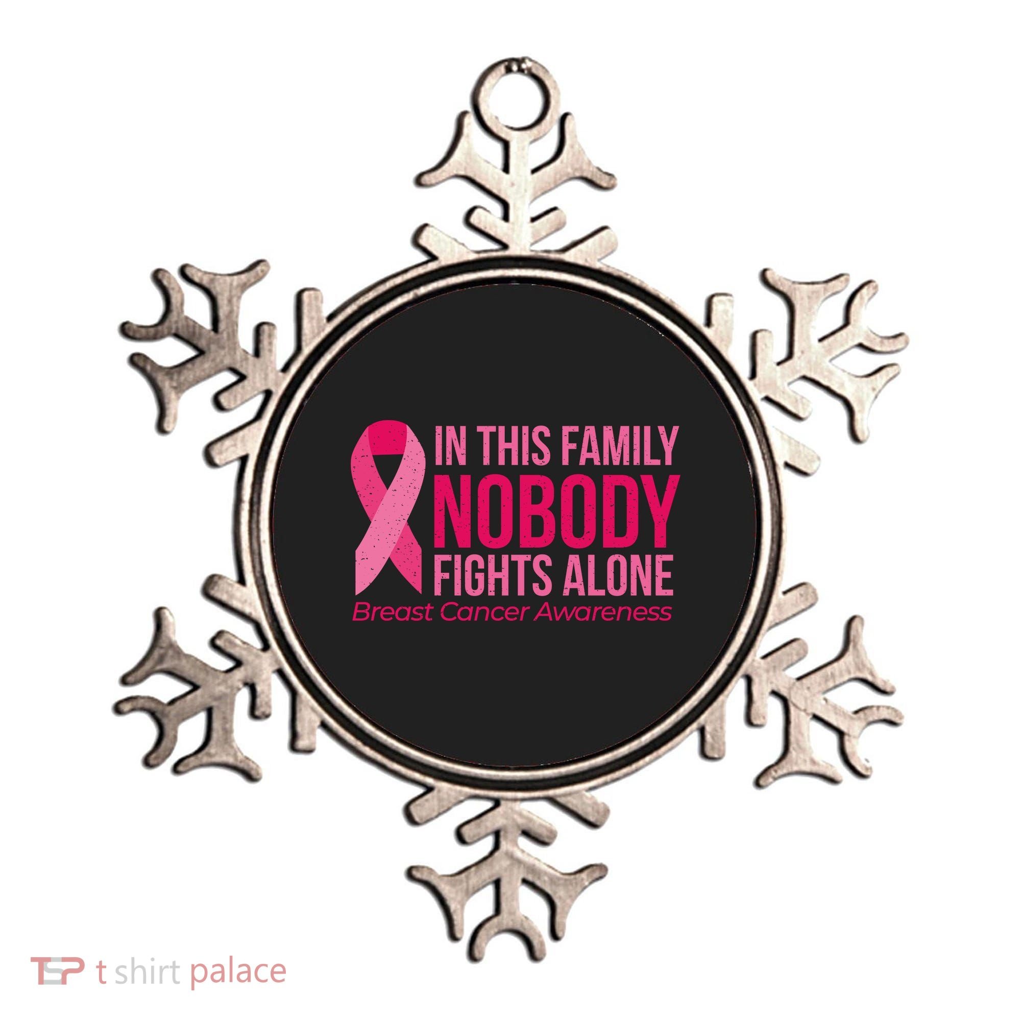 Nobody Fights Alone Breast Cancer Ornament