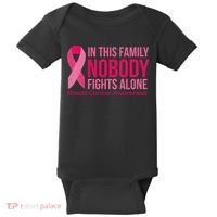 Nobody Fights Alone Breast Cancer Baby Bodysuit thumb 0