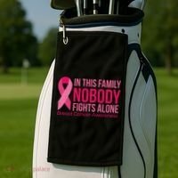 Nobody Fights Alone Breast Cancer Golf Towel thumb 2