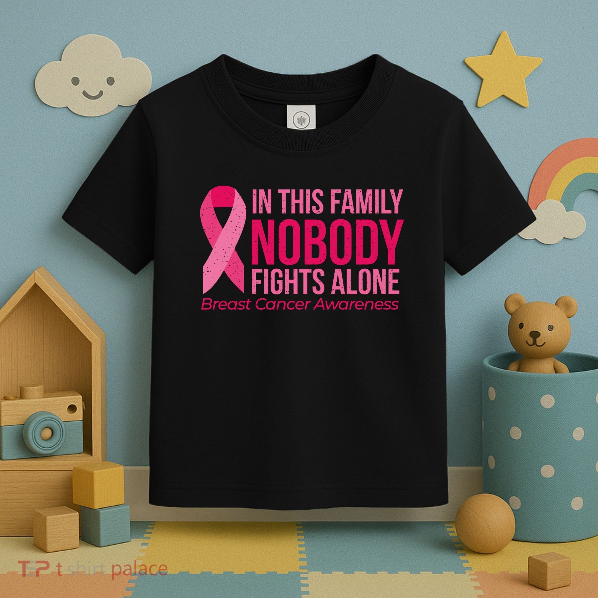 Nobody Fights Alone Breast Cancer Toddler T-Shirt