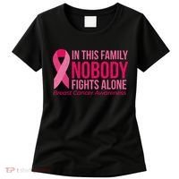 Nobody Fights Alone Breast Cancer Women's T-Shirt thumb 0