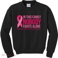 Nobody Fights Alone Breast Cancer Kids Sweatshirt thumb 0