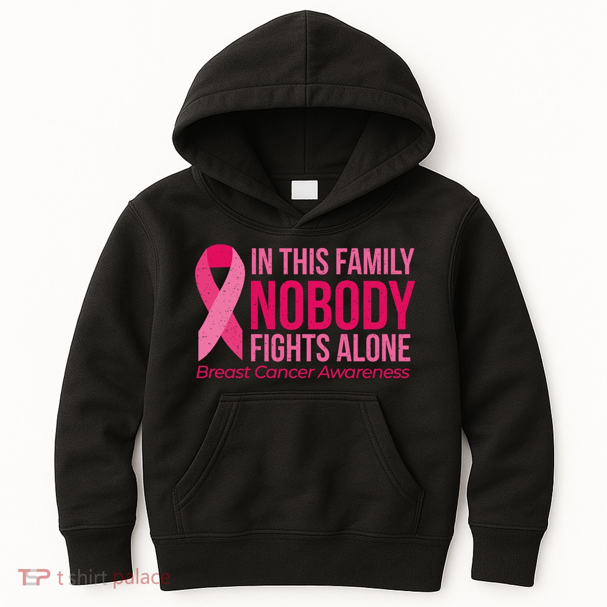 Nobody Fights Alone Breast Cancer Kids Hoodie
