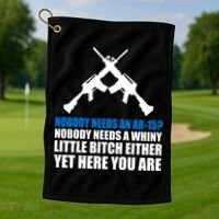 Nobody Needs An AR-15 Rifle Pro Gun Rights Golf Towel thumb 1
