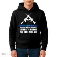 Nobody Needs An AR-15 Rifle Pro Gun Rights Kids Hoodie thumb 4