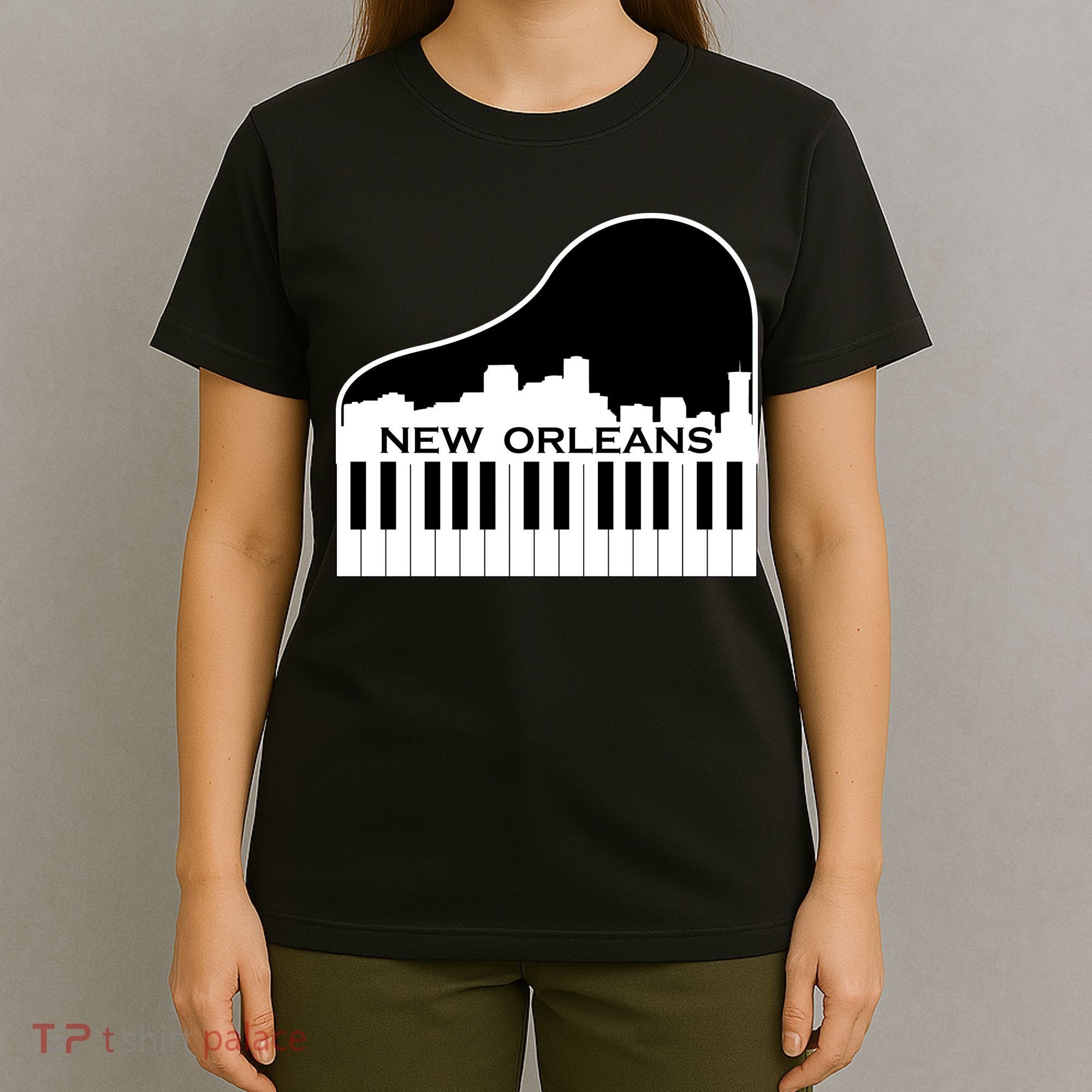 New Orleans Cool Piano Skyline T-Shirt