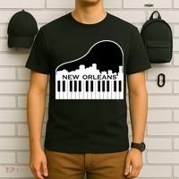 New Orleans Cool Piano Skyline T-Shirt thumb 6