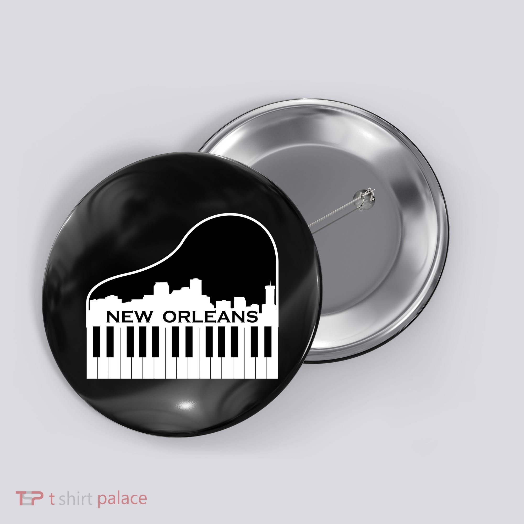 New Orleans Cool Piano Skyline Button