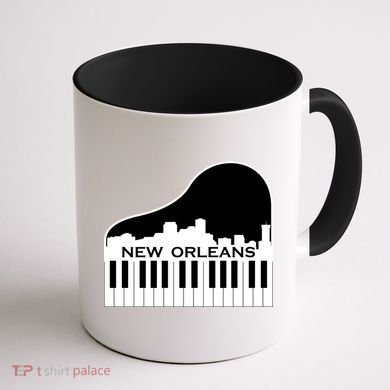 New Orleans Cool Piano Skyline Coffee Mug back