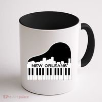 New Orleans Cool Piano Skyline Coffee Mug thumb 1