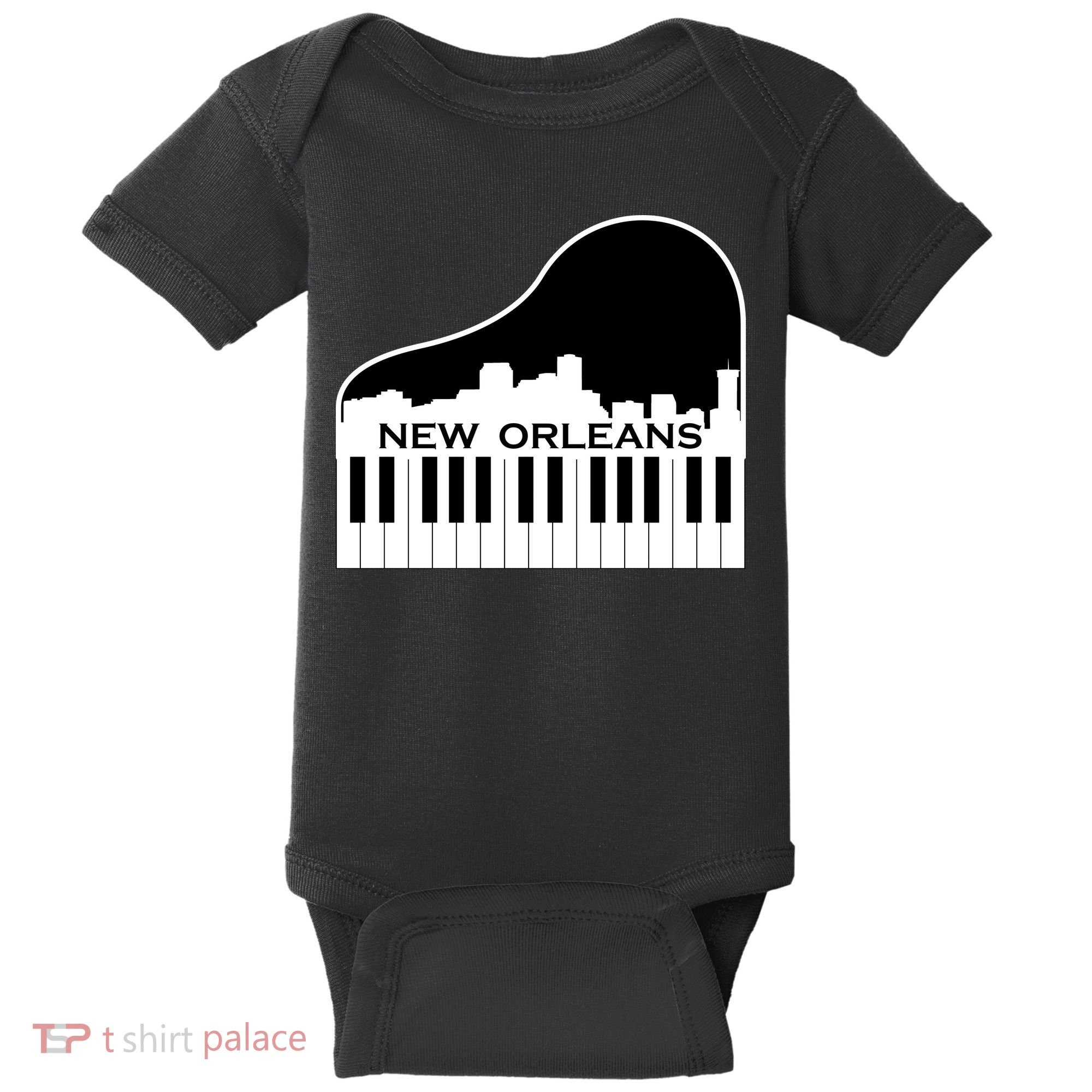 New Orleans Cool Piano Skyline Baby Bodysuit