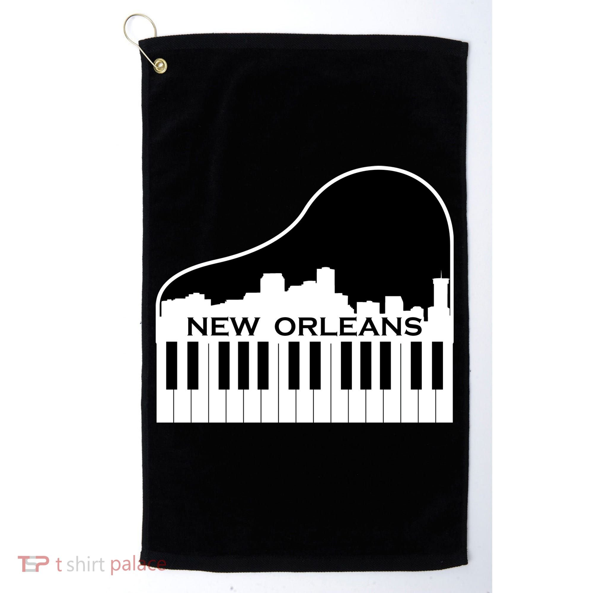 New Orleans Cool Piano Skyline Golf Towel