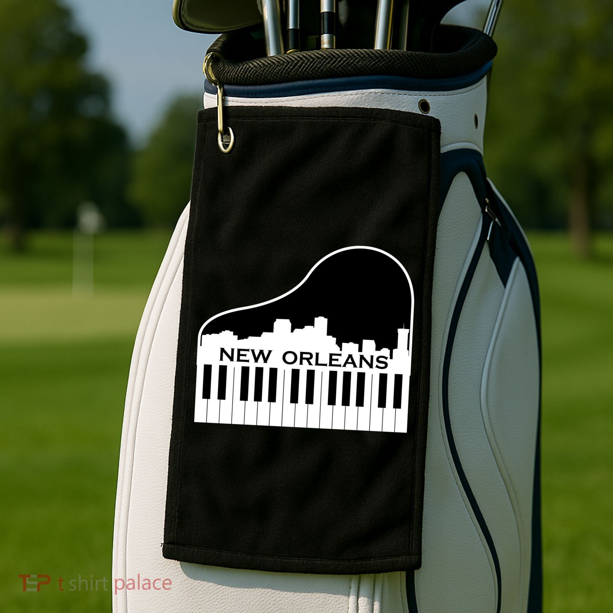 New Orleans Cool Piano Skyline Golf Towel