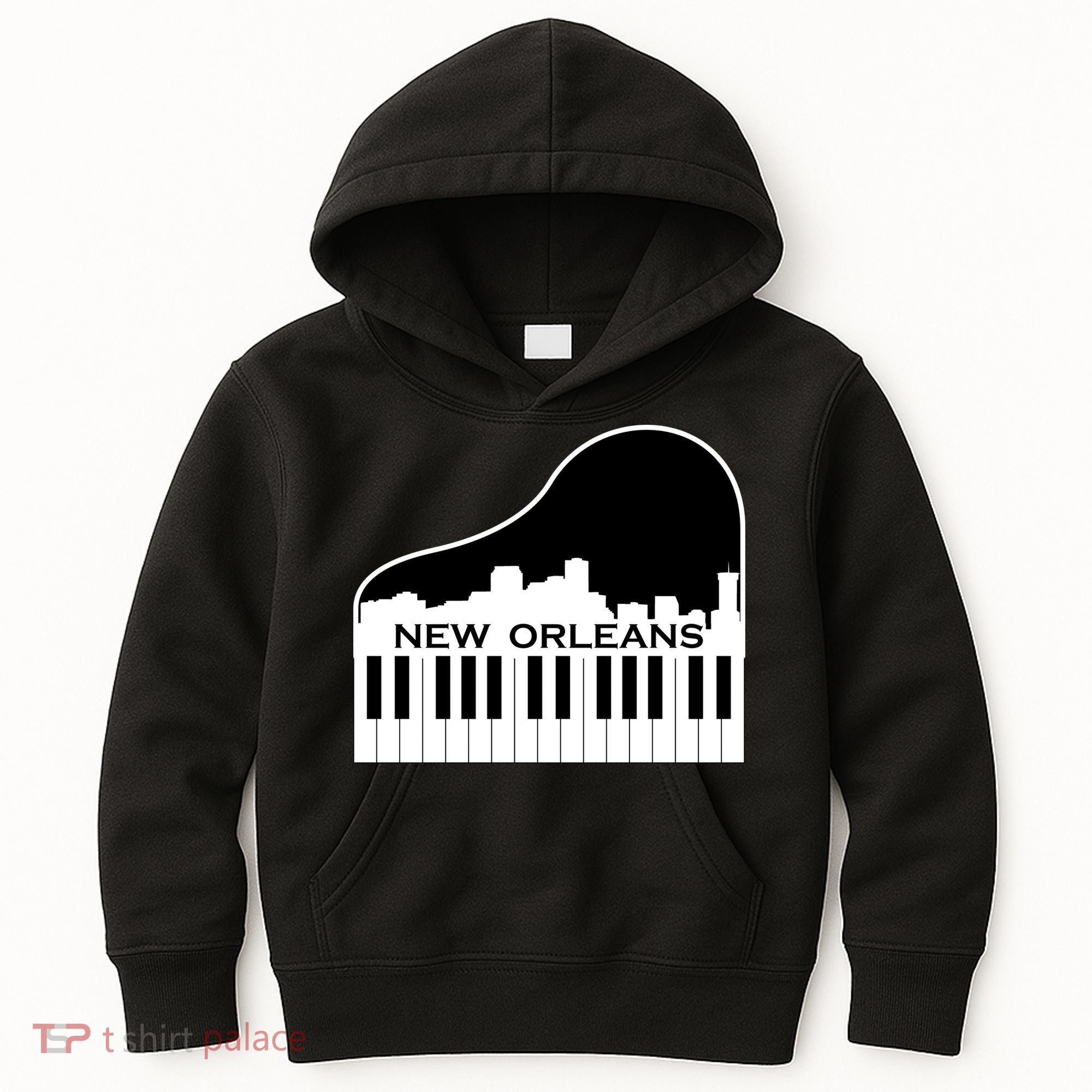 New Orleans Cool Piano Skyline Kids Hoodie