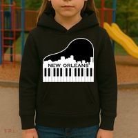 New Orleans Cool Piano Skyline Kids Hoodie thumb 3