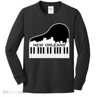 New Orleans Cool Piano Skyline Kids Long Sleeve Shirt thumb 0