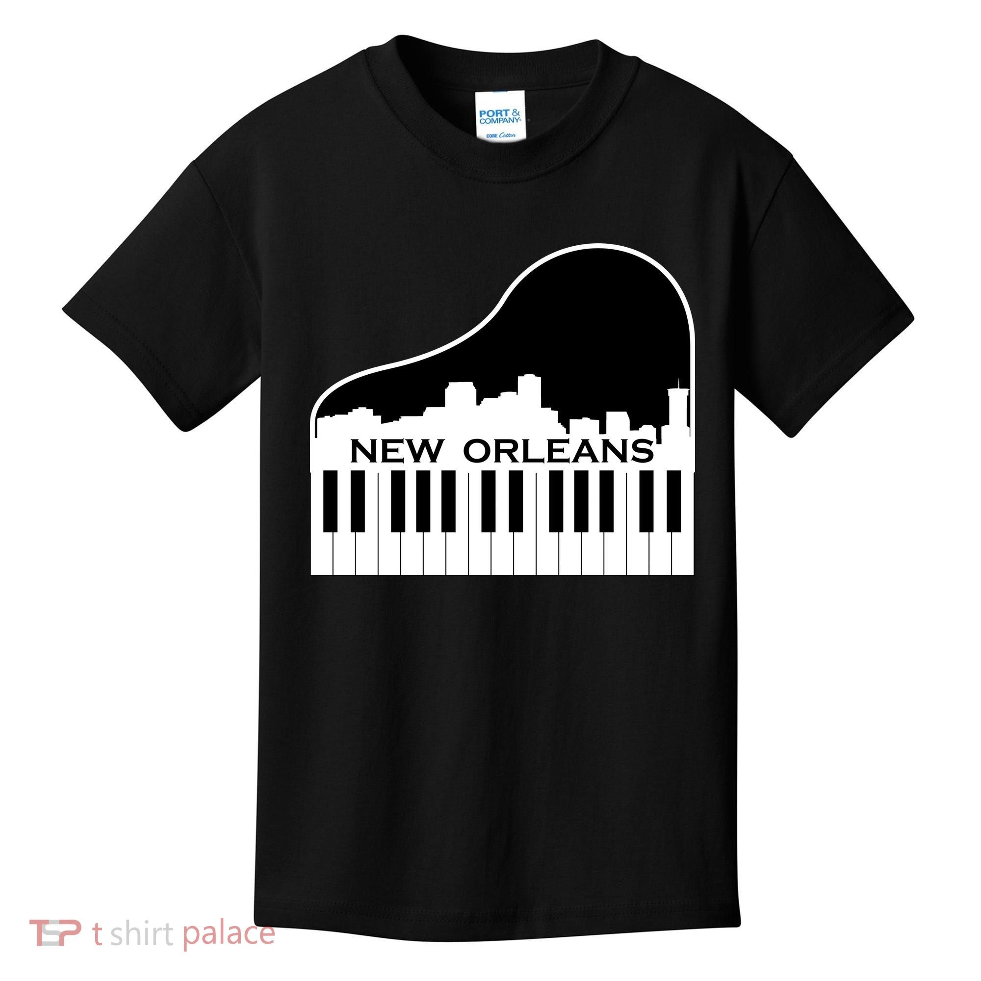 New Orleans Cool Piano Skyline Kids T-Shirt