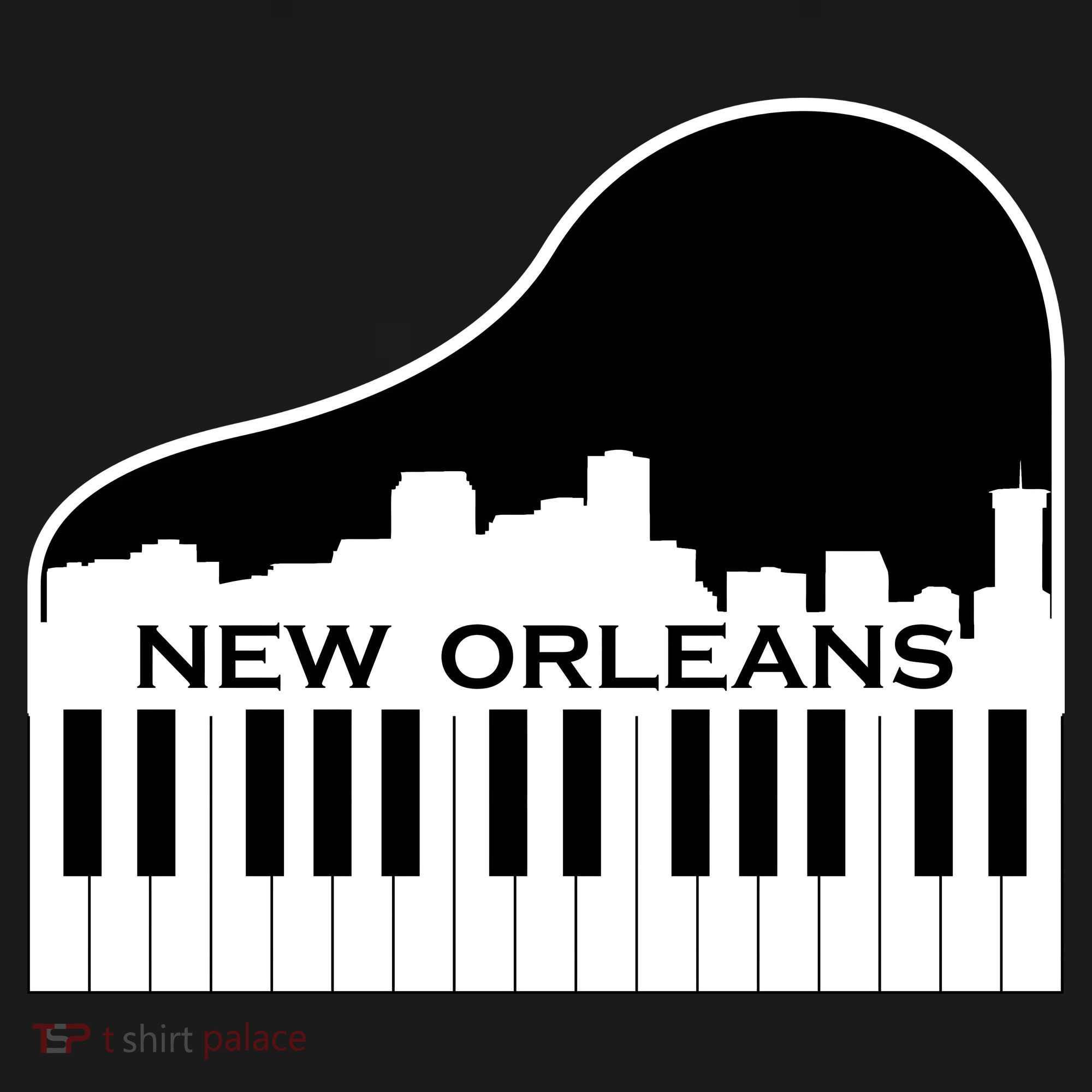 New Orleans Cool Piano Skyline Kids T-Shirt
