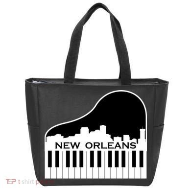 New Orleans Cool Piano Skyline Tote Bag