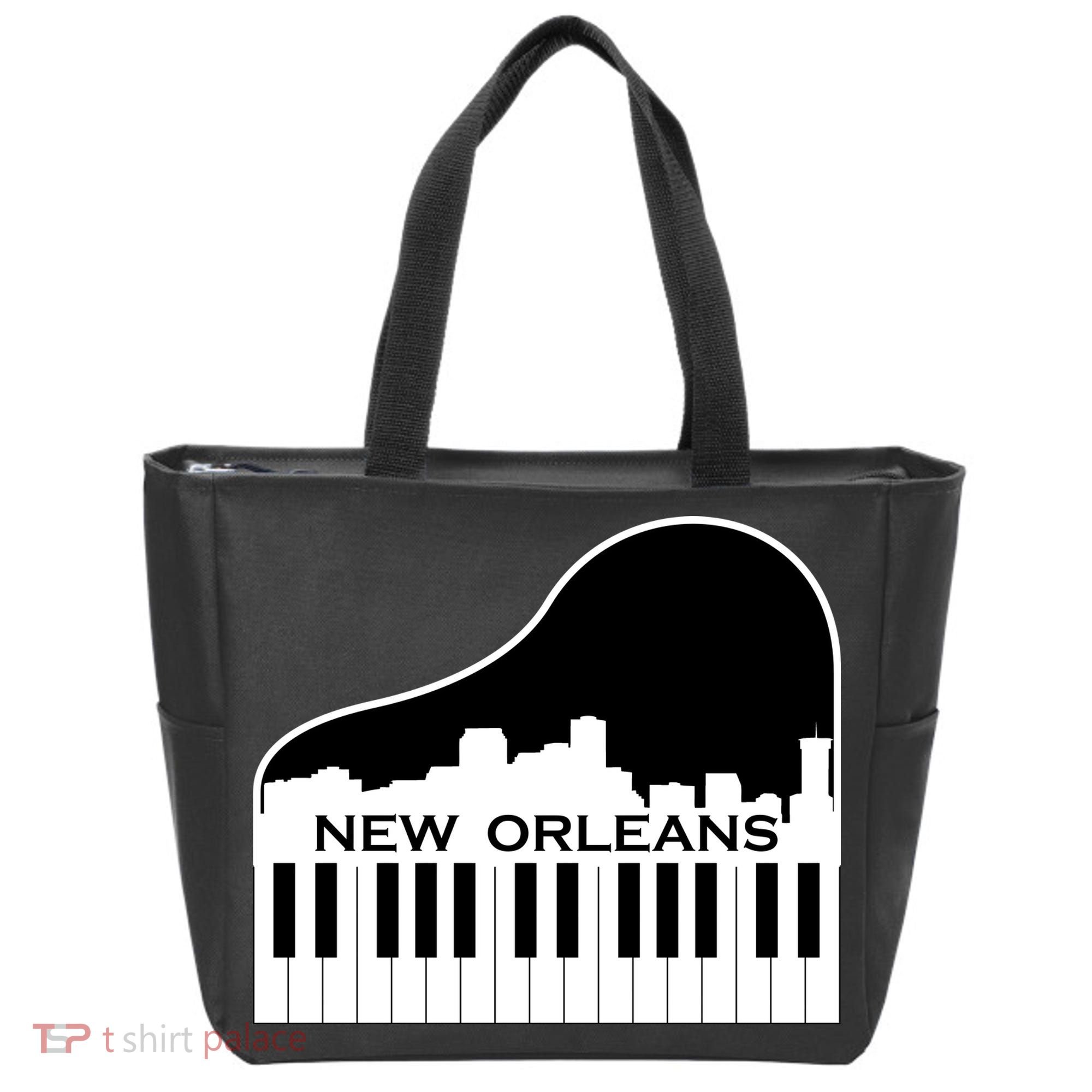 New Orleans Cool Piano Skyline Tote Bag