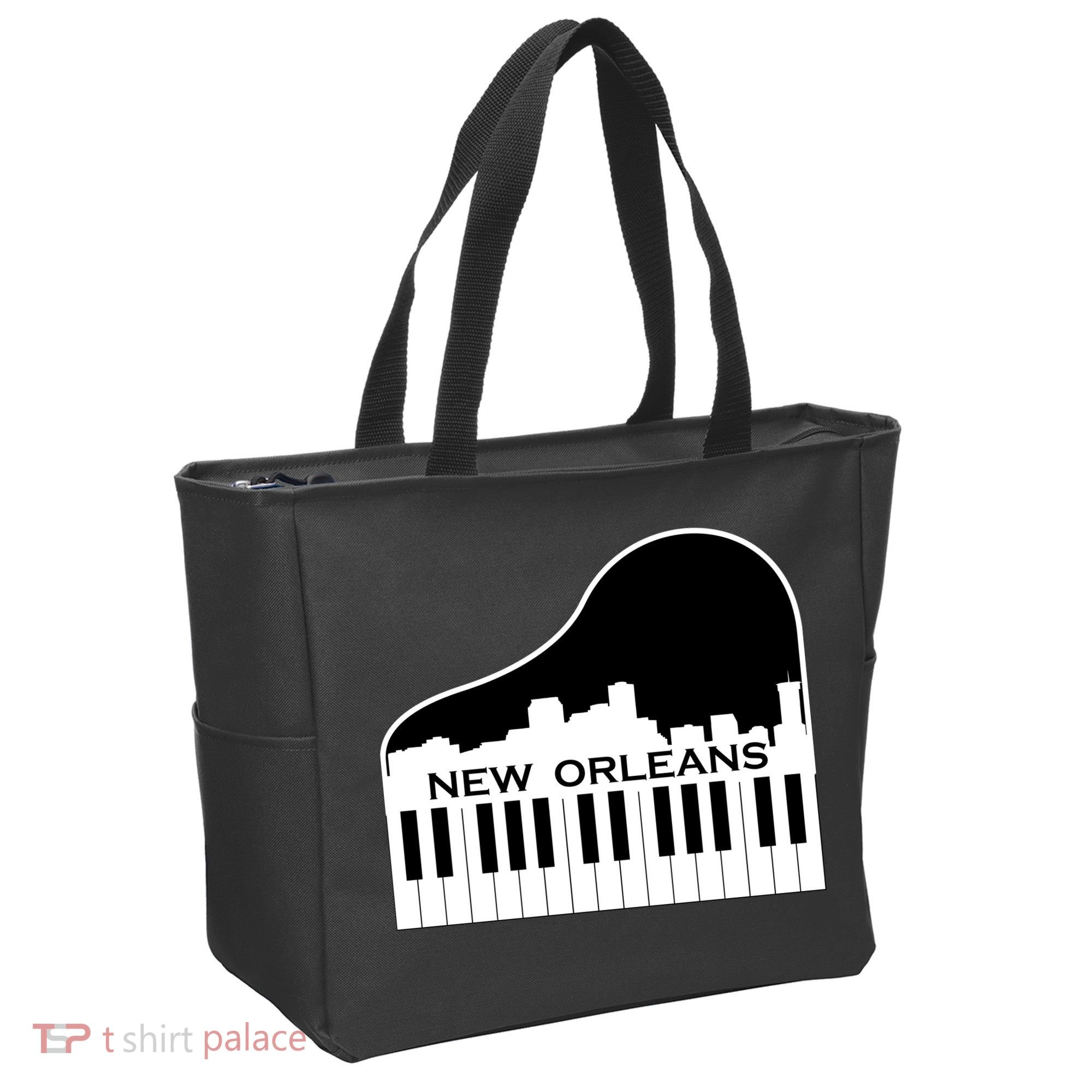 New Orleans Cool Piano Skyline Tote Bag