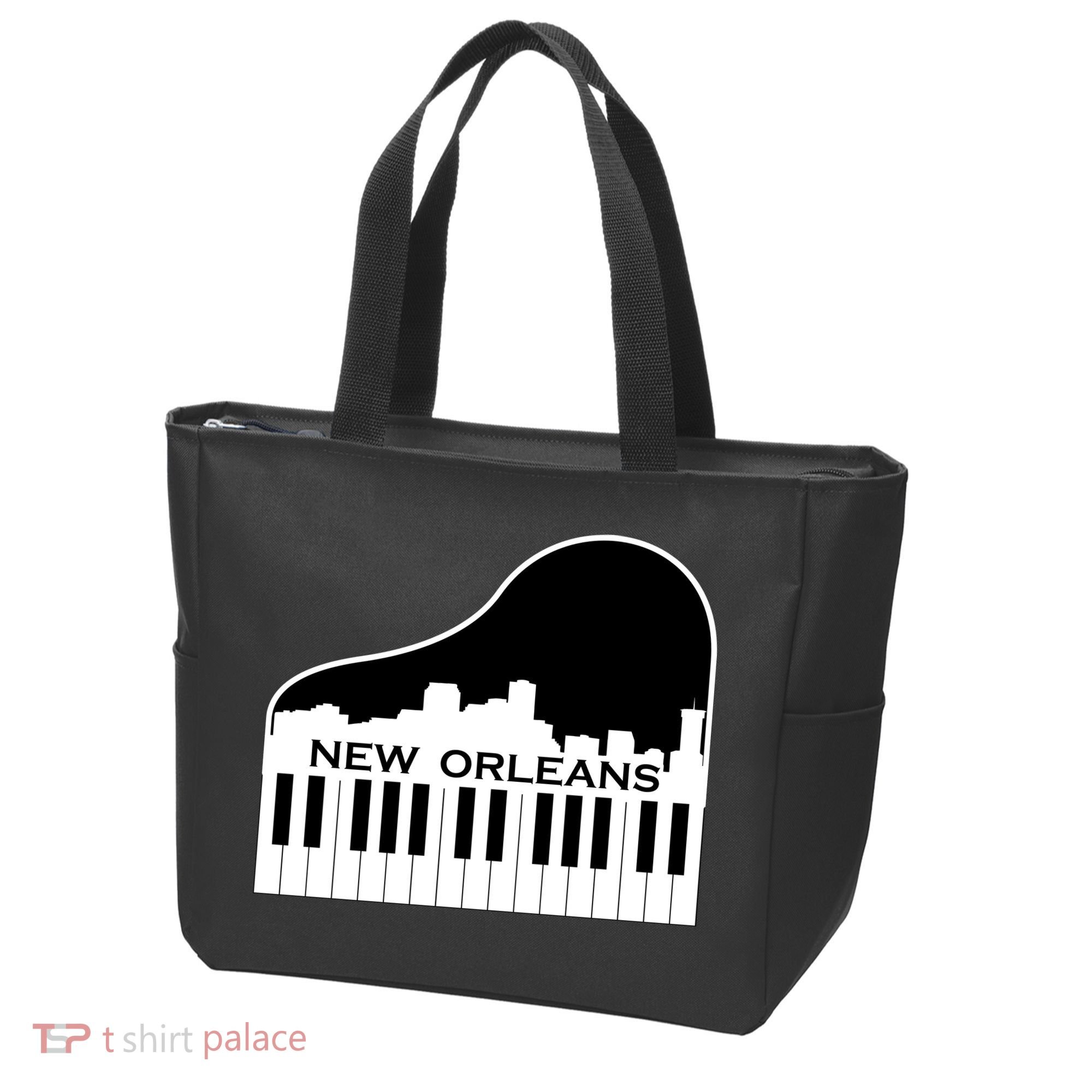 New Orleans Cool Piano Skyline Tote Bag