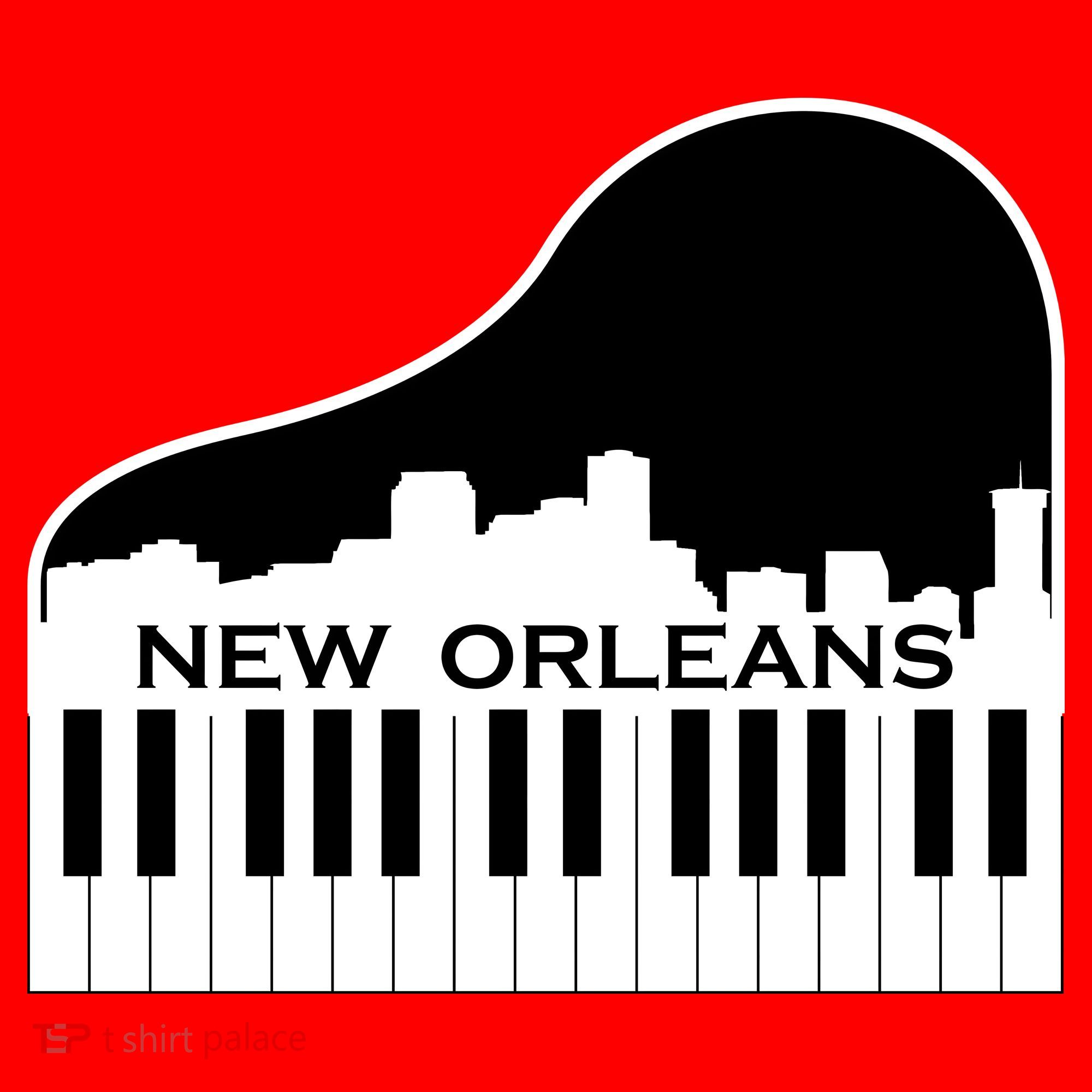 New Orleans Cool Piano Skyline Santa Hat