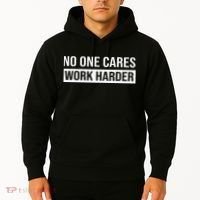 No One Cares Work Harder Motivational Workout & Gym Hoodie thumb 2